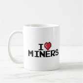 I Liebe Miners Red Heart Funny Mining Gamer Miners Kaffeetasse (Links)