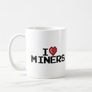 I Liebe Miners Red Heart Funny Mining Gamer Miners Kaffeetasse