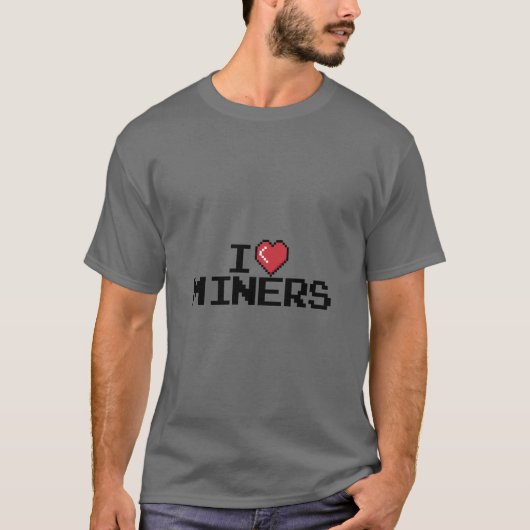 I Liebe Miners Red Heart Funny Mining Gamer Miners T-Shirt (Vorderseite)