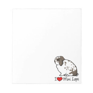 I Liebe Mini Lop Rabbits Notizblock