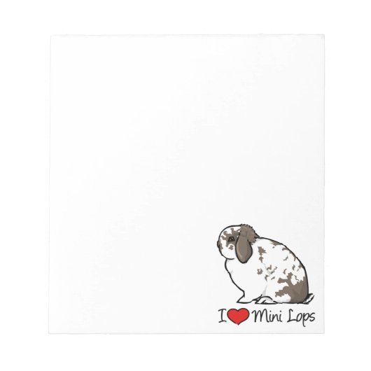 I Liebe Mini Lop Rabbits Notizblock (Vorderseite)