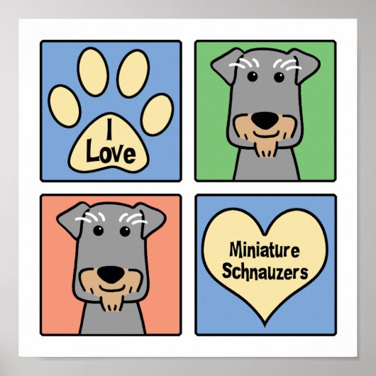 I Liebe Miniature Schnauzers Poster (Vorne)