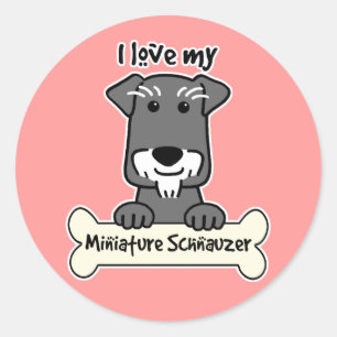 I Liebe Miniature Schnauzers Runder Aufkleber