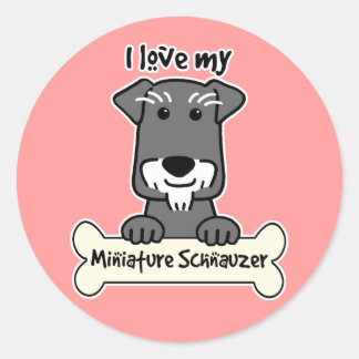 I Liebe Miniature Schnauzers Runder Aufkleber