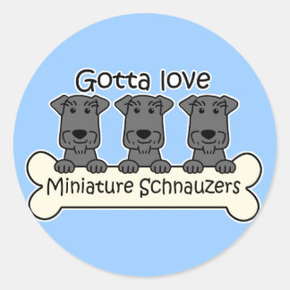 I Liebe Miniature Schnauzers Runder Aufkleber