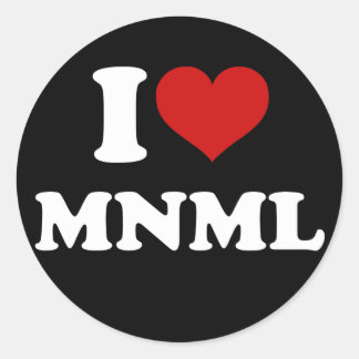 I Liebe Minimal Runder Aufkleber