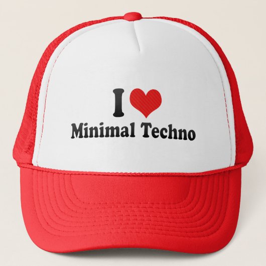 I Liebe minimales Techno Truckerkappe (Vorderseite)