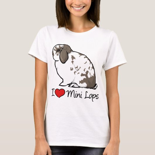 I Liebe-Minischmierölniederdruck-Kaninchen T-Shirt (Vorderseite)