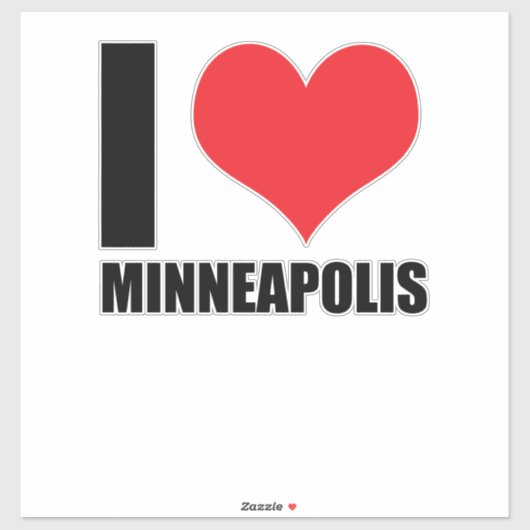 I Liebe Minneapolis Aufkleber (Blatt)