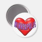 I Liebe Minneapolis Magnet (Vorderseite/Rückseite)