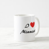 I Liebe Minnesota Herztypografie Kaffeezubereitung Kaffeetasse (VorderseiteRechts)