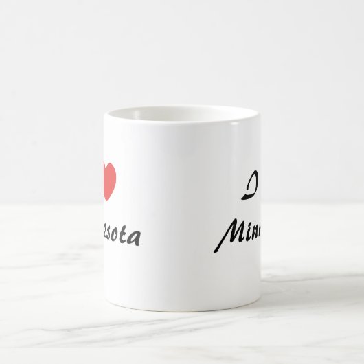 I Liebe Minnesota Herztypografie Kaffeezubereitung Kaffeetasse (Mittel)