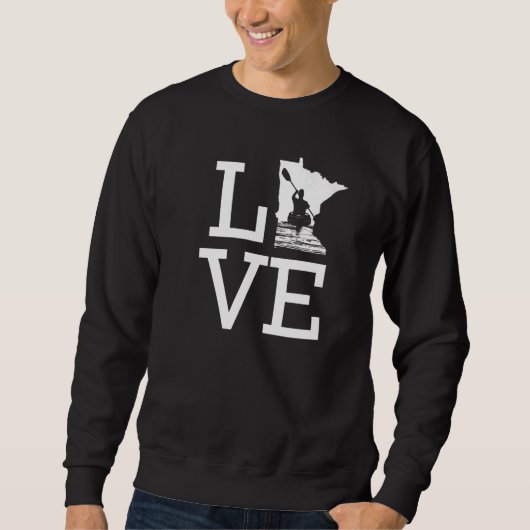 I Liebe Minnesota Kayaking Sweatshirt (Vorderseite)