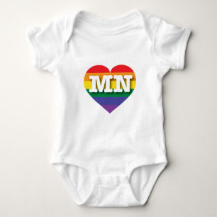I Liebe Minnesota Rainbow Heart Baby Strampler