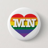 I Liebe Minnesota Rainbow Heart Button (Vorderseite)