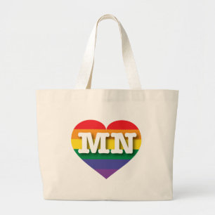 I Liebe Minnesota Rainbow Heart Jumbo Stoffbeutel