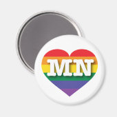 I Liebe Minnesota Rainbow Heart Magnet (Vorderseite/Rückseite)