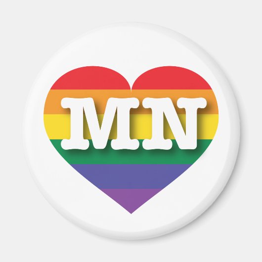 I Liebe Minnesota Rainbow Heart Magnet (Vorne)
