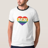I Liebe Minnesota Rainbow Heart T-Shirt (Vorderseite)
