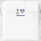 I Liebe Minnesota Runder Aufkleber (Tasche)