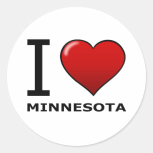 I LIEBE MINNESOTA RUNDER AUFKLEBER
