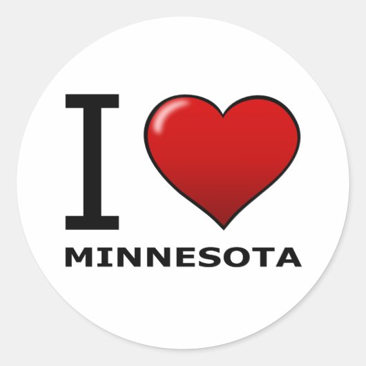I LIEBE MINNESOTA RUNDER AUFKLEBER (Vorderseite)
