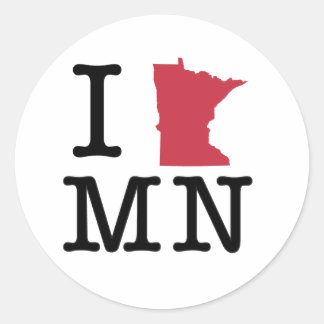 I Liebe Minnesota Runder Aufkleber