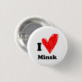 I Liebe Minsk Button (Vorne & Hinten)