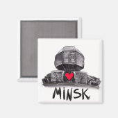 I Liebe Minsk Magnet (Vorderseite/Rückseite)