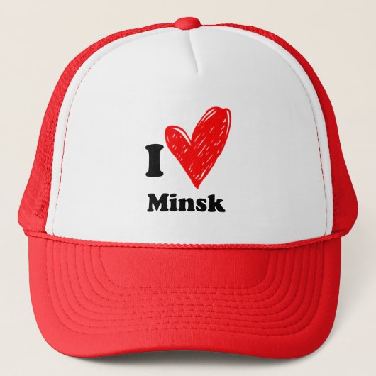 I Liebe Minsk Truckerkappe (Vorderseite)