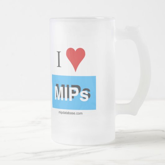 I Liebe MIPs 3 mattierte Tasse aus Glas (Rechts)