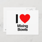i Liebe Mischschüsseln Postkarte (Vorne/Hinten)
