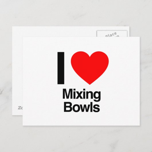 i Liebe Mischschüsseln Postkarte (Vorne/Hinten)