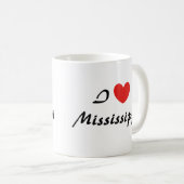 I Liebe Mississippi Herz Typografie Kaffeezubereit Kaffeetasse (VorderseiteRechts)