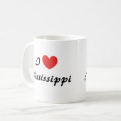 I Liebe Mississippi Herz Typografie Kaffeezubereit Kaffeetasse (Vorderseite Links)