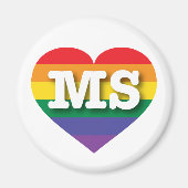 I Liebe Mississippi Rainbow Heart Magnet (Vorne)