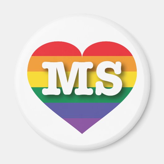 I Liebe Mississippi Rainbow Heart Magnet (Vorne)