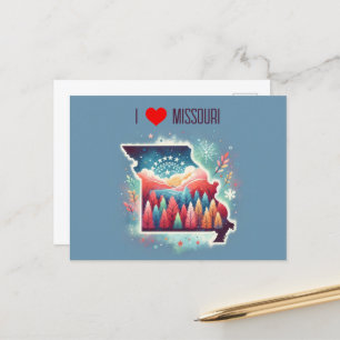 I Liebe Missouri Weihnachten Winter Postkarte