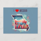 I Liebe Missouri Weihnachten Winter Postkarte (Vorderseite)