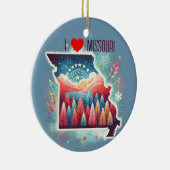 I Liebe Missouri Weihnachtsbaum Keramik Ornament (Rechts)