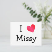 I Liebe Missy Postkarte (Stehend Vorderseite)