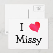 I Liebe Missy Postkarte (Vorne/Hinten)