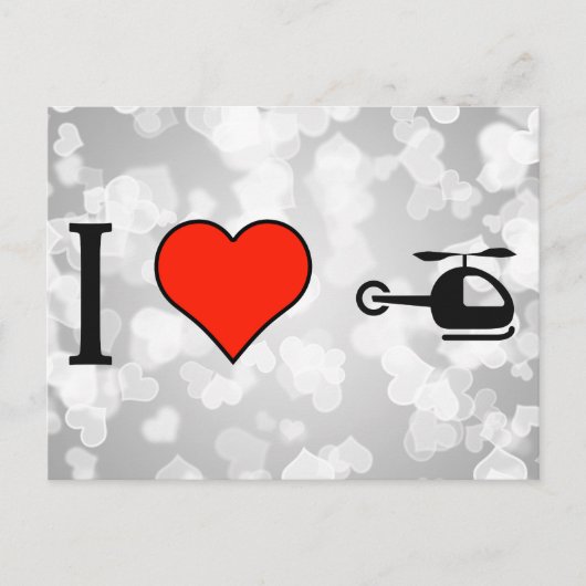 I Liebe mit Hubschrauber fliegen Postkarte (Vorderseite)