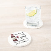 I Liebe, mit Wein - sogar in der Nahrung zu kochen Getränkeuntersetzer (Seite)