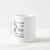 I Liebe, mit Wein - sogar in der Nahrung zu kochen Kaffeetasse (Vorderseite Links)