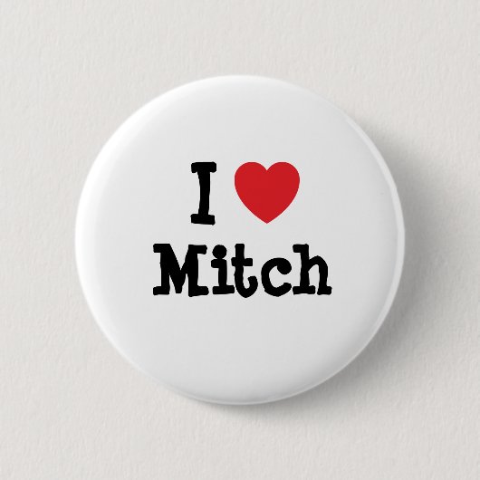 I Liebe Mitch Herz Brauch personalisiert Button (Vorderseite)