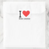I Liebe mmo Games Quadratischer Aufkleber (Tasche)