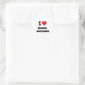 I Liebe Model Gebäude Runder Aufkleber (Tasche)