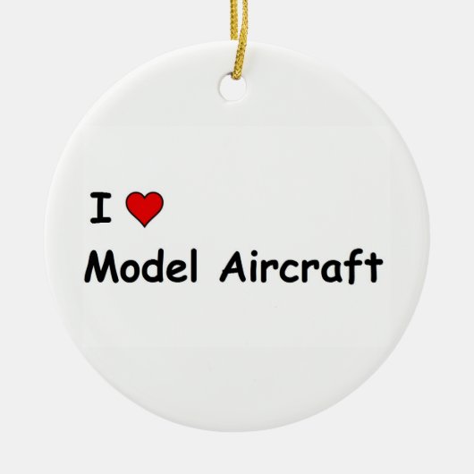 I Liebe Modellflugzeug Keramik Ornament (Vorne)