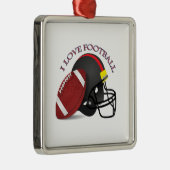 I Liebe Modernes, elegantes und trendiges Fußball Silbernes Ornament (Rechts)